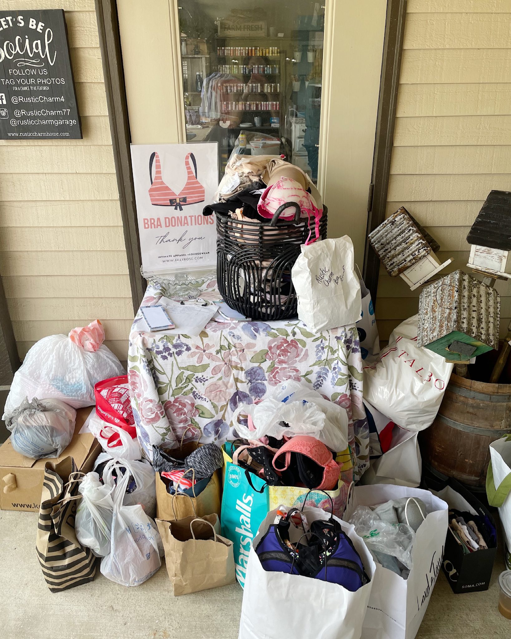 Filly Rose Bra Drive at Rustic Charm collects over 1,000 bras